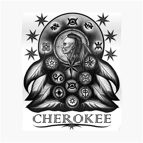 "Cherokee Native American Indian Magic Symbols" Poster by Desha001 | Redbubble