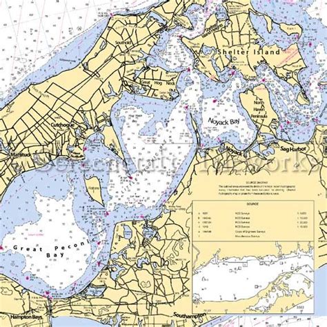 New York - Peconic Bay / Nautical Chart Decor | Nautical chart decor, Nautical chart, Beach ...