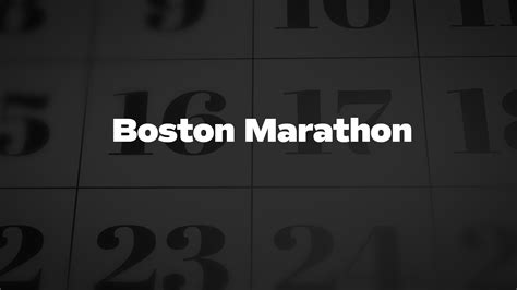 Boston Marathon Day On Patriots' Day, - List of National Days