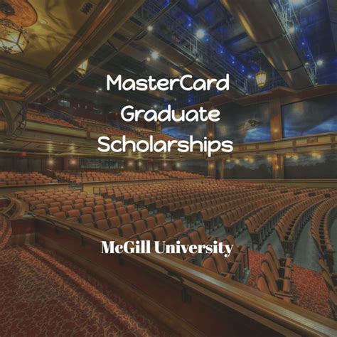 McGill University MasterCard Scholarships - International Scholarships