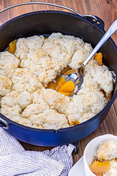 Dutch Oven Peach Cobbler | Recipe | Dutch oven peach cobbler, Dutch oven cooking, Peach cobbler