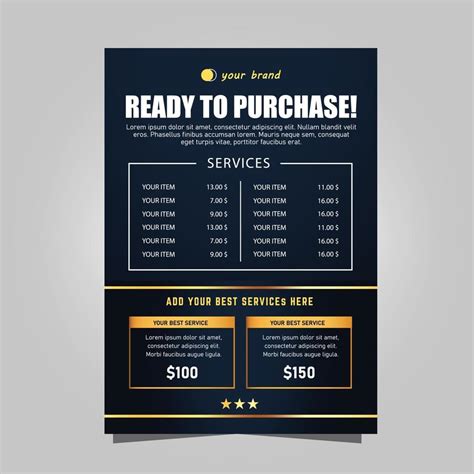 Abstract Blue and Gold Price List Flyer Template 1947674 Vector Art at Vecteezy