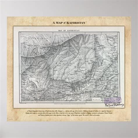 A Map of Kafiristan Poster | Zazzle.com