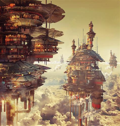 Floating cities, Anthony Brault, Digital, 2019 : r/Art