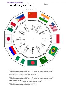 Flags Of The World Wheel Printable Activity Word Wheel Flags Of | My XXX Hot Girl