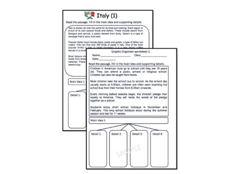 Mastering main idea and supporting details worksheets | Teaching Resources