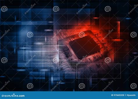 Electronic Integrated Circuit Chip Stock Illustration - Illustration of ...