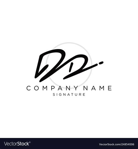 Signature initial logo template Royalty Free Vector Image