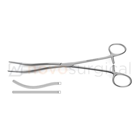 Kocher Clamp Forceps, longitudinal serrations, 5" (12.7 cm) jaw length - Novo Surgical