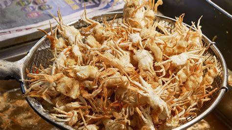 Fried Baby Crabs, Shrimp, Gimmari, and Sweet Potatoes │ Street Food in ...