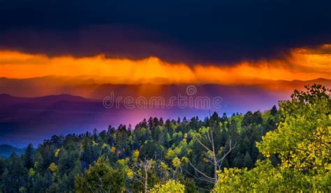 Sunset at Santa Fe Ski Basin Stock Image - Image of purple, aspens ...