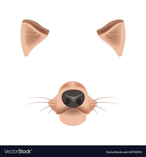 Dog animal face filter template video chat photo Vector Image