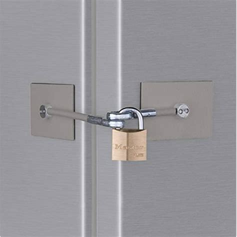 Stainless Steel Refrigerator Door Lock with Padlock - Walmart.com ...