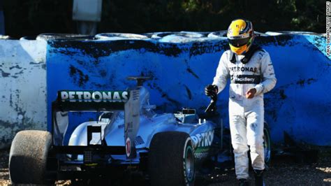 Hamilton crashes out at Jerez on opening day of Mercedes testing - CNN