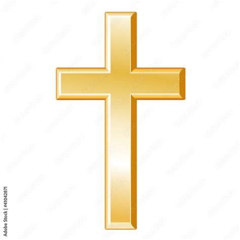 Christianity Symbol, gold cross, crucifix, Christian faith icon Stock Vector | Adobe Stock