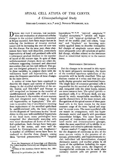 (PDF) Spinal cell atypia of the cervix. A Clinicopathological Study - DOKUMEN.TIPS