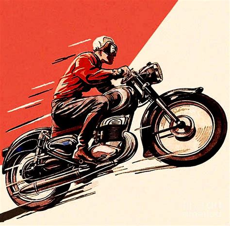 Motorcycle poster - Vintage Painting by AAR Reproductions - Fine Art America