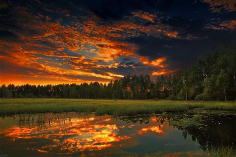 nature, Landscape, Trees, River, Clouds, Photography, Grass, Sunset ...