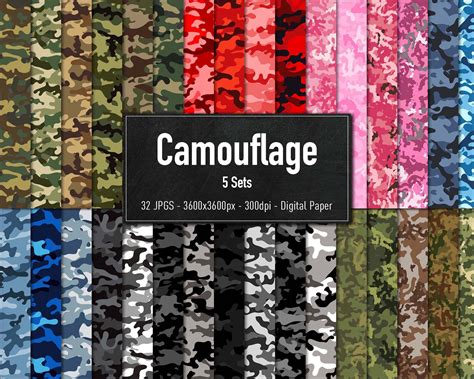 Camouflage Pattern Set of 32 Different Designs Vol.1-5 Army - Etsy