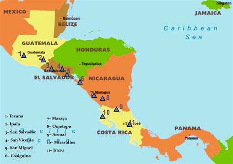 MU. Mode Activated: MAPA DE VOLCANES DE CENTROAMERICA