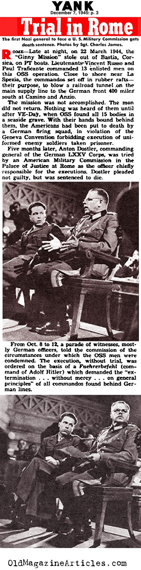 GENERAL ANTON DOSTLER TRIAL,ANTON DOSTLER ON TRIAL 1945,ANTON DOSTLER CRIME IN OCCUPIED ITALY ...