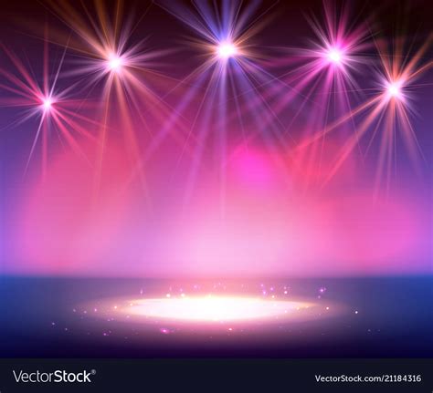 Spotlight on stage with smoke and light Royalty Free Vector