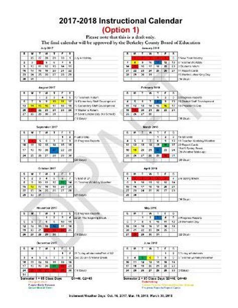 Berkeley County Sc School District Calendar | Calendar printables ...