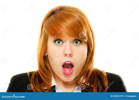 Surprised Shocked Woman Face With Open Mouth Stock Photo - Image: 49233727