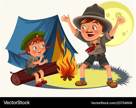 Cartoon children mentor telling interesting Vector Image