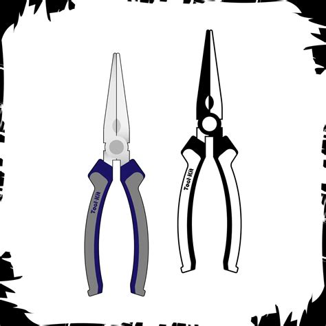 Vector illustration objects Long nose plier hand tool kit 8419956 Vector Art at Vecteezy