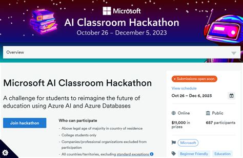 Microsoft AI Classroom Hackathon: Reimagine Education with Azure AI and Databases 26th Oct - 5th ...