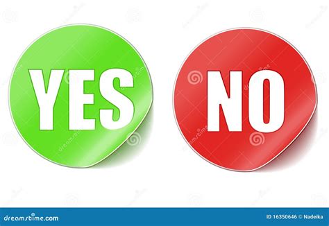 Yes or no stickers stock vector. Illustration of sign - 16350646