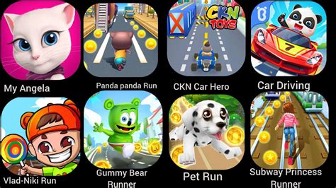 Panda panda Run,My Angela,CKN Car Hero,Car Driving,Vlad-Niki Run,Gummy Bear Runner,Pet Run ...