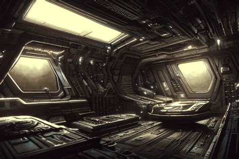 Nostromo spaceship interior from Alien by HR Giger, | Stable Diffusion