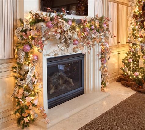 10 Pretty Fireplace Mantel Christmas Decorating Ideas Photos 2024