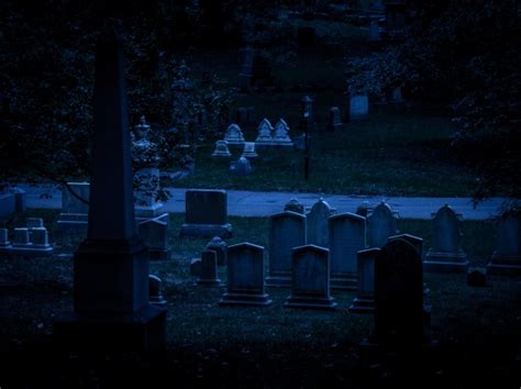 Cemetery At Night Free Stock Photo - Public Domain Pictures