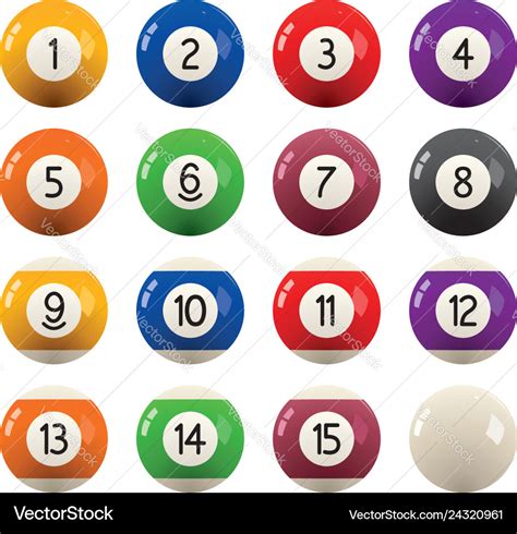 Collection billiard pool balls with numbers Vector Image