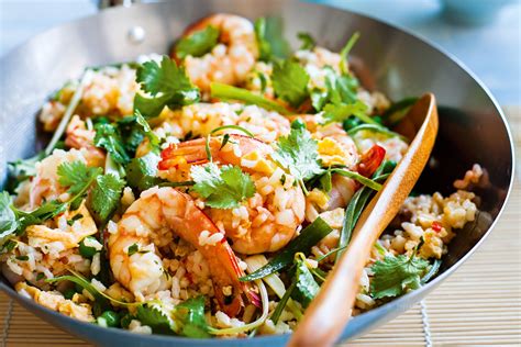 Prawn, choy sum and asparagus stir-fry