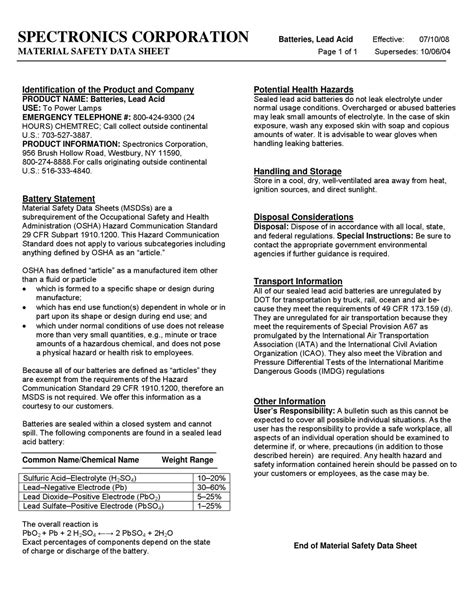 Spectroline Lead Acid Battery by Spectronics Corporation - Issuu