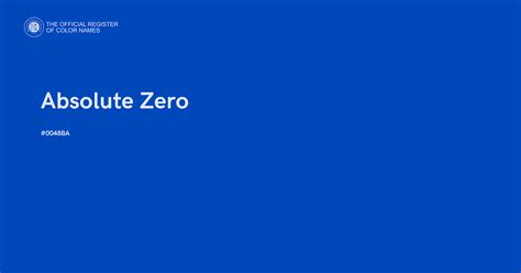 Absolute Zero color - #0048BA - The Official Register of Color Names