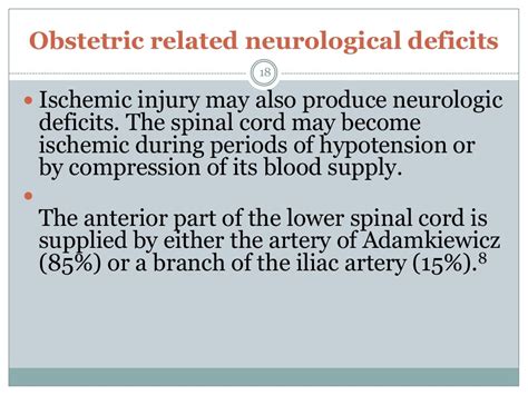 Neurological complications of regional anesthesia in obstetrics ppt