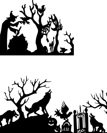 Halloween Silhouette Scene Free SVG Files | Silhouette Cameo | Pinterest | Halloween silhouettes ...