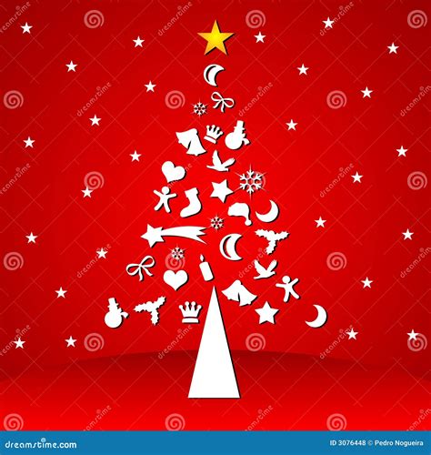 Christmas Tree with Symbols Stock Vector - Illustration of merry, christmas: 3076448