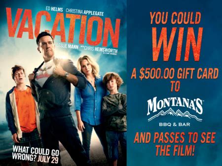 Win $500 Montana's Gift Card & Free Movie Passes | Free Stuff Finder Canada