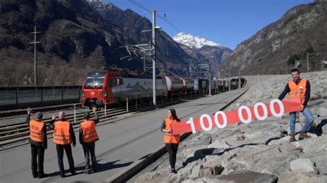 100,000th train travels through the Gotthard Base Tunnel ...