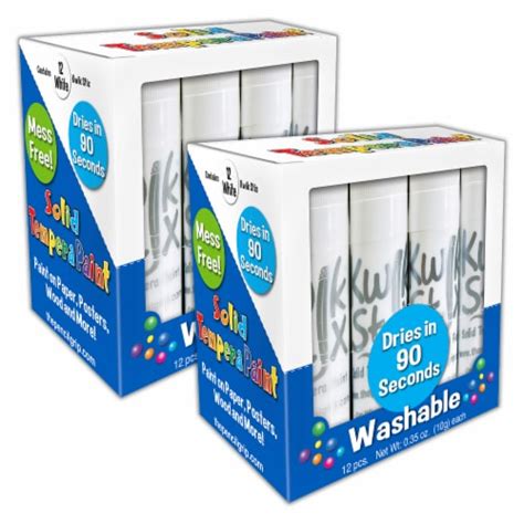 Kwik Stix Solid Tempera Paint Sticks, Single Color Pack, White, 12 Per ...