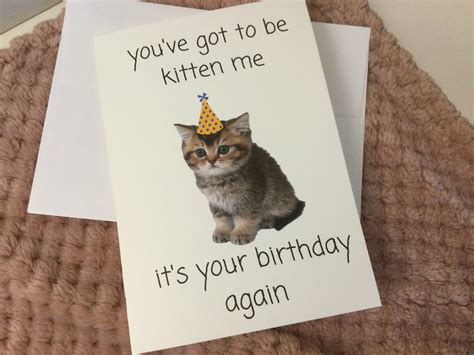 Funny Cat Birthday Card - Etsy