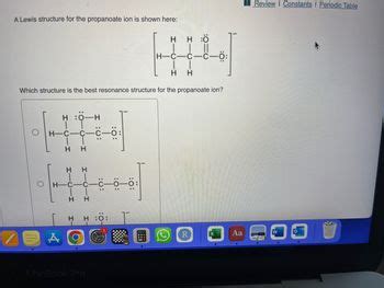 Answered: A Lewis structure for the propanoate… | bartleby