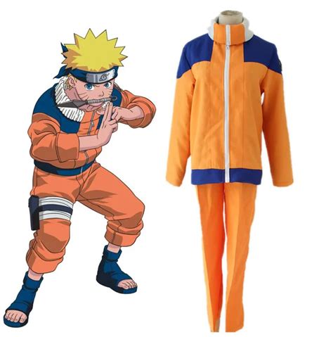 Anime Uzumaki Naruto Shippuden 1st Generation Ninja Uniform Cosplay Costume Full Set Performance ...