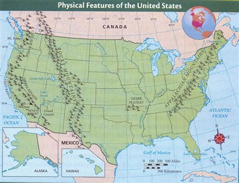 Physical Map Of The United States | Physical Features of the United ...